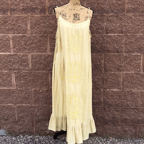 Zara Dresses & Skirts - NWT Zara boho yellow maxi dress size M/L